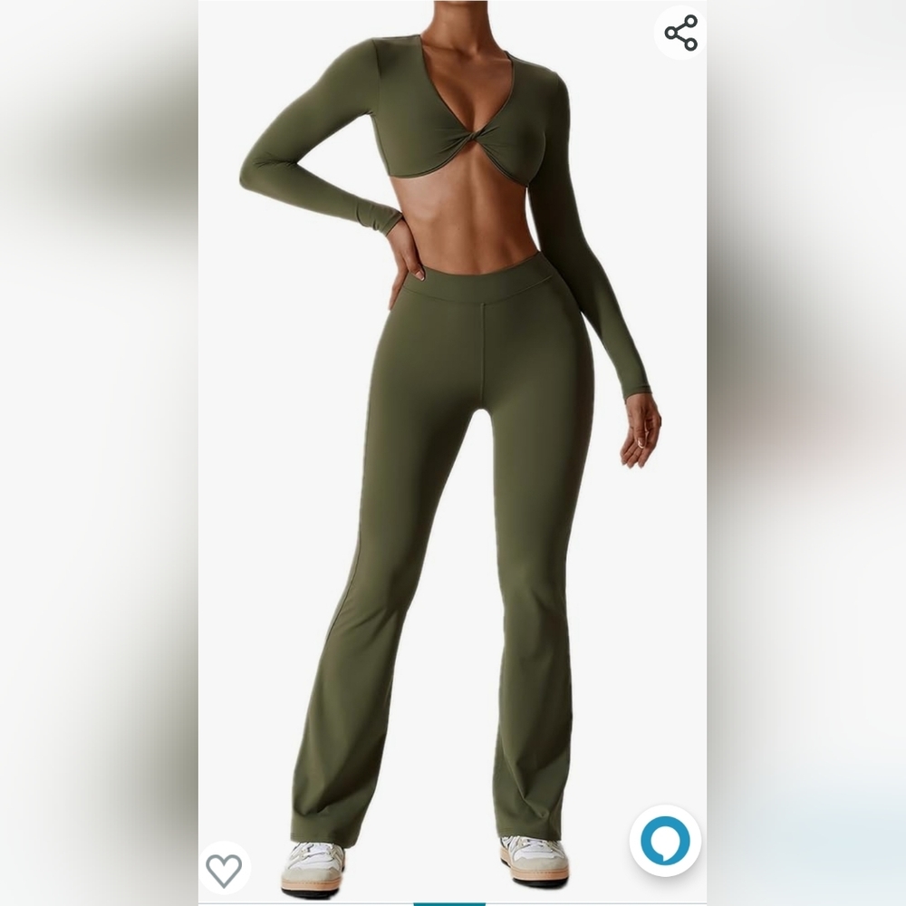 Workout set for women 2 piece twist front